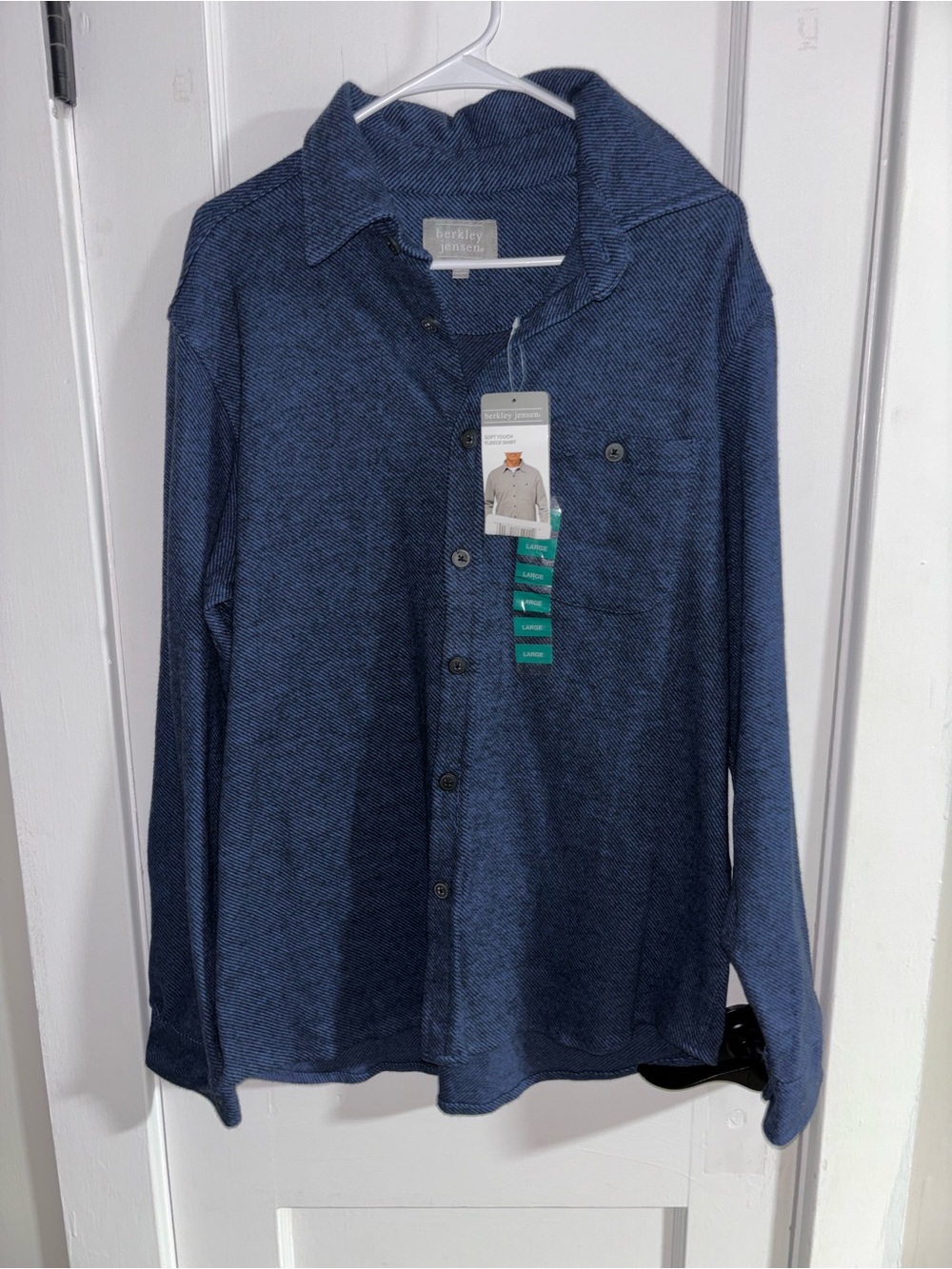Berkeley Men’s Casual Button-Down fleece in Navy Blue